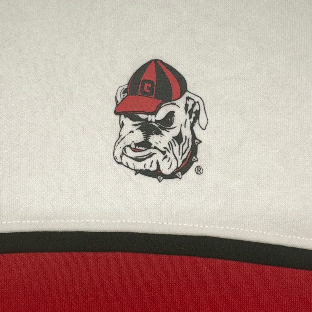 Champion Georgia Bulldogs Sweatshirt Mens Large Red White Colorblock NCAA UGA - Picture 3 of 8